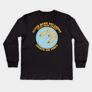 615th  BS - 401st BG - 8th AF w Txt Kids Long Sleeve T-Shirt